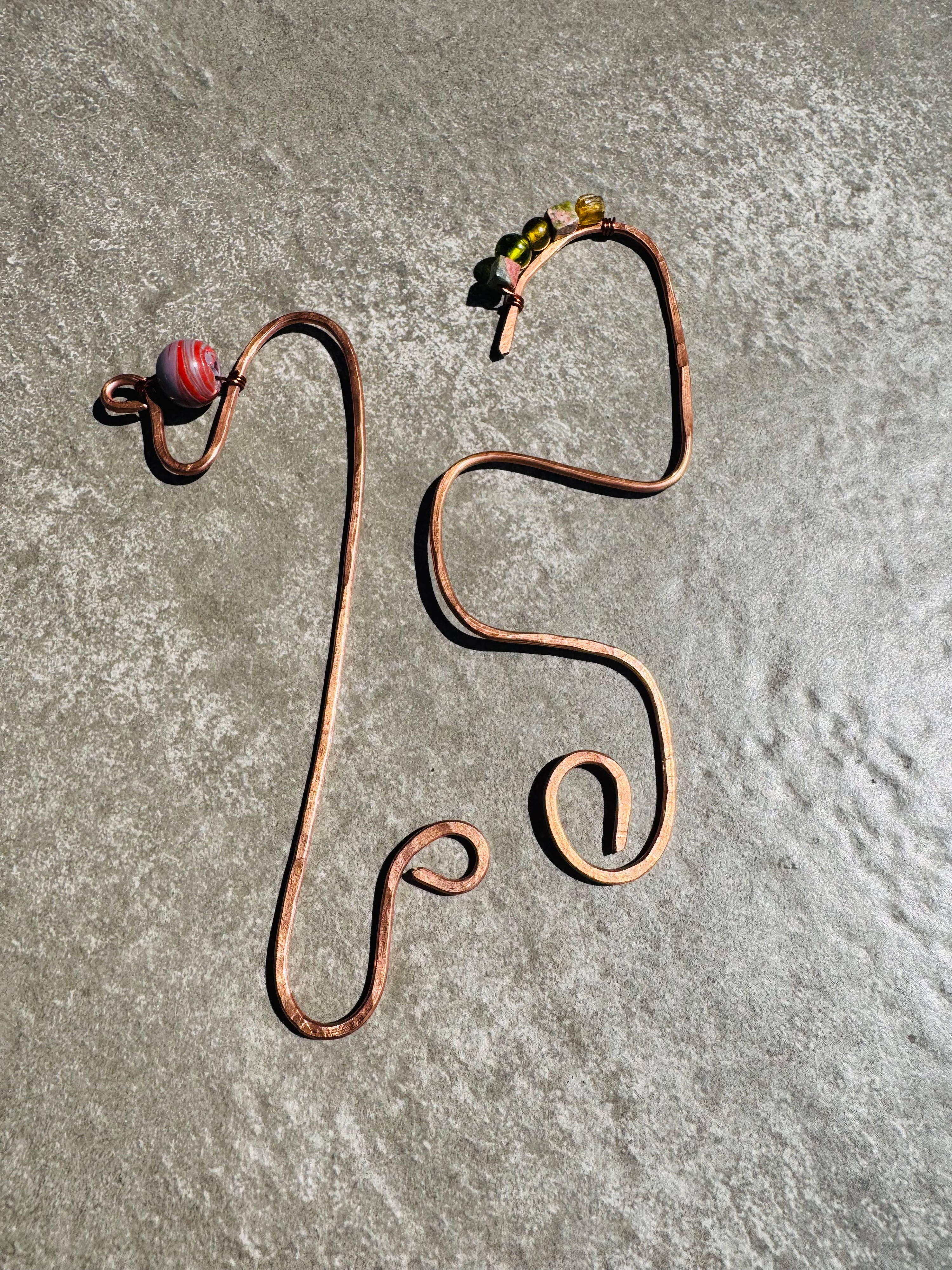 hammered copper bookmarks no. 1